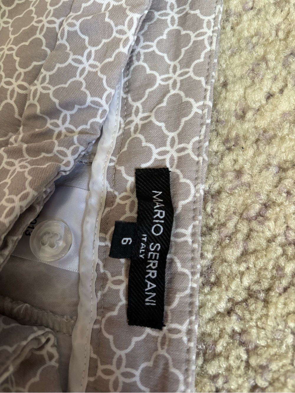 Mario Serrani Taupe and White Geometric Pillow Shams